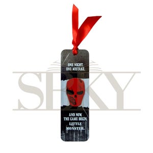 Zakładka Dark Romance, cytat „Little Monster” z Red Mask, prezent książkowy od wrogów do kochanków, akcesorium inspirowane Devil’s Night
