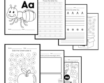 175+ Page Alphabet Activities for Kids – A to Z Letter of the Week Printable – Preschool and Kindergarten Worksheets PDF – Instant Downloads