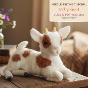 Nadelfilz-Anleitung Baby Ziege: PDF-Vorlage und Video-Anleitung