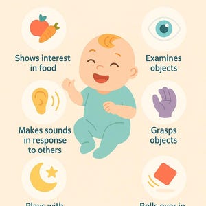 Grafiek met mijlpalen voor baby van 5 maanden oud – afdrukbare ontwikkelingsposter – pastelkleurige kinderkamermuurkunst – tracker babyvaardigheden – MamaJoy