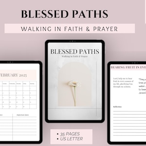 Faith Journey Prayer Journal | Guided Christian Reflection Notebook | Spiritual Growth Planner