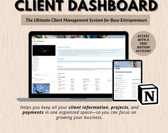 Client Portal Notion Template | Freelancer CRM & Project Dashboard | Client Management System