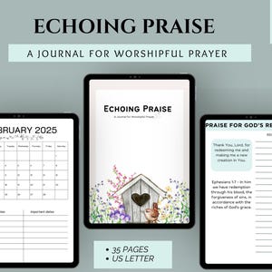 Worship Prayer Journal | Guided Christian Reflection Notebook | Spiritual Growth Planner