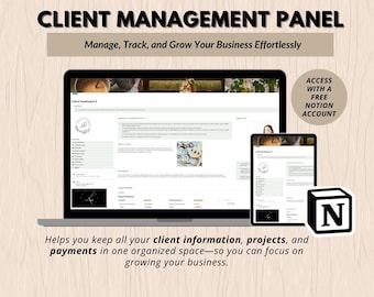 Green Client Portal Notion Template | Freelancer CRM & Project Dashboard | Client Management System