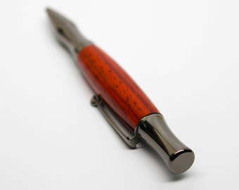 Wood Ballpoint Pen - Virage Style - Padauk with Gun Metal Accents (Gift Ready)