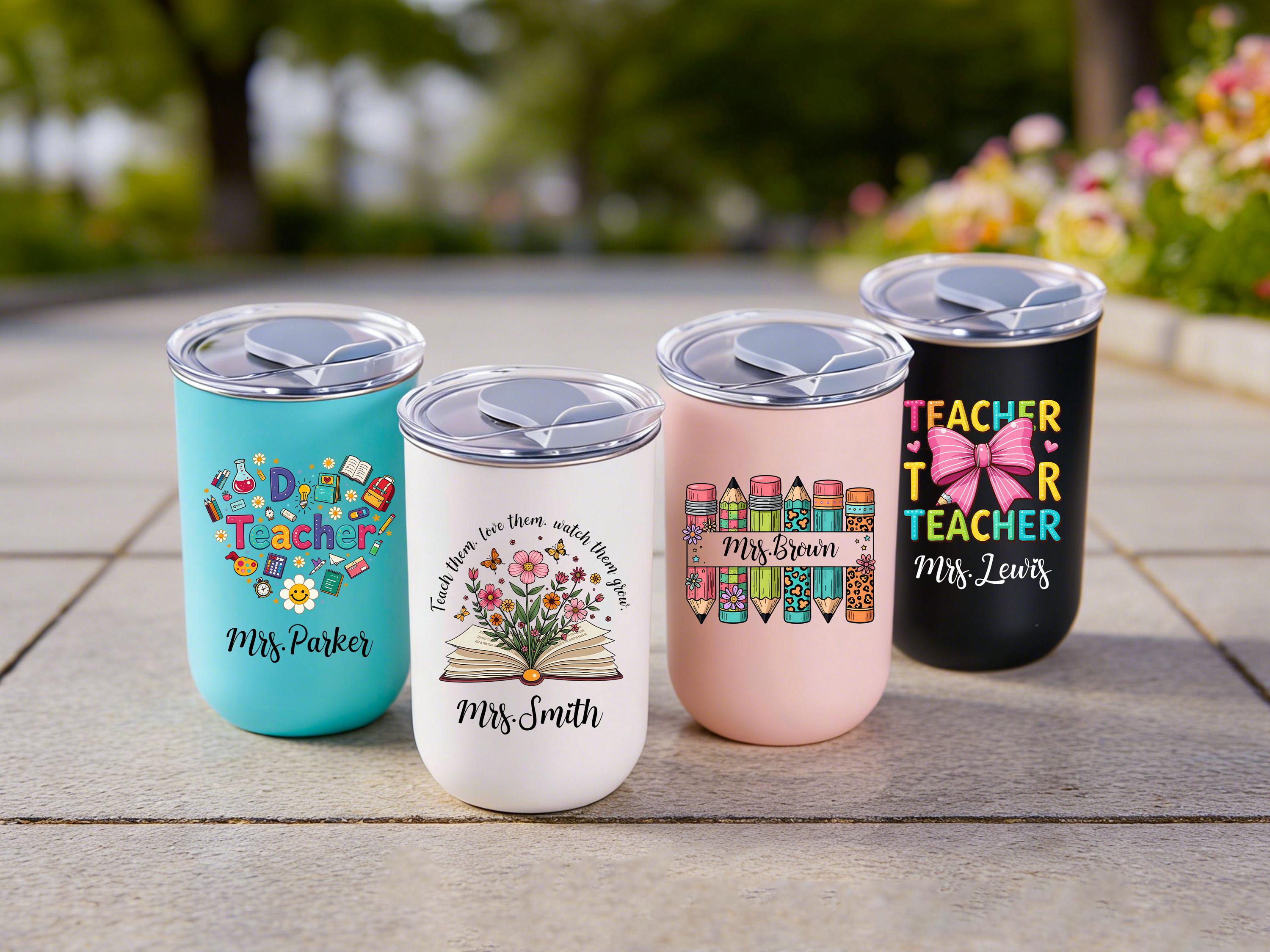Personalized Teacher Tumbler With Name Custom Coffee Cup Teacher Gift ...