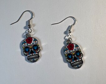 Sugar Skull Tassel Earrings, día De Los Muertos , day of the Dead. - Etsy