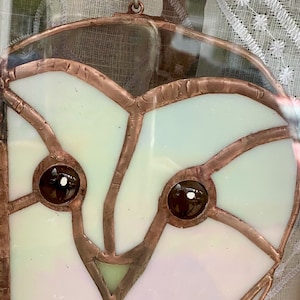 PEEKY ! Stained Glass Owl Suncatcher/Art Glass ! FREE SHIPPING