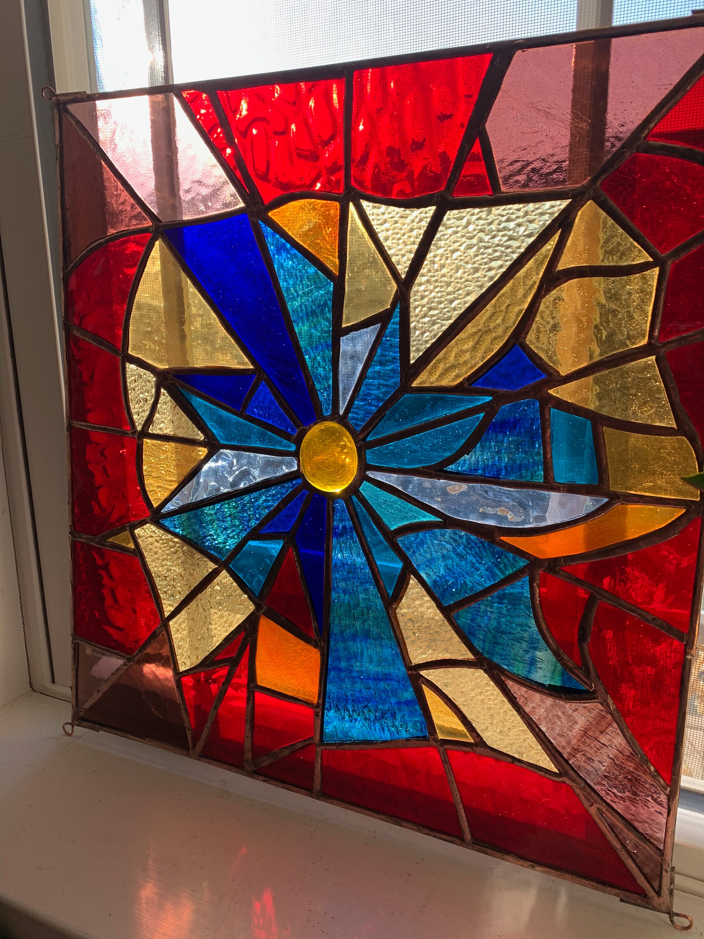 Stained Glass Window Panel. KALEIDOSCOPE FREE SHIP - Etsy