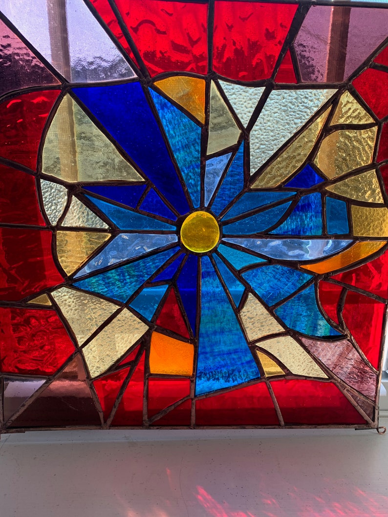 Stained Glass Window Panel. KALEIDOSCOPE FREE SHIP - Etsy