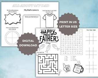 Vatertags-Tischset, Kinder Malseite, Klassenzimmer Handwerk (Instant Download)