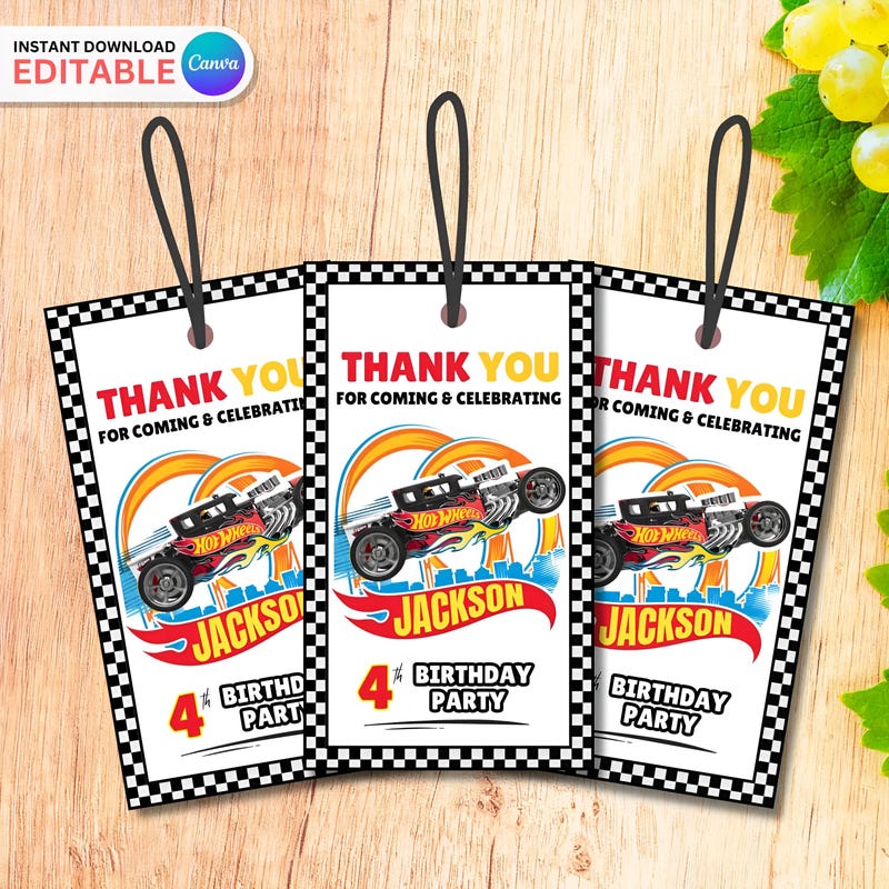 Hot Wheels Racing Thank You - Etsy