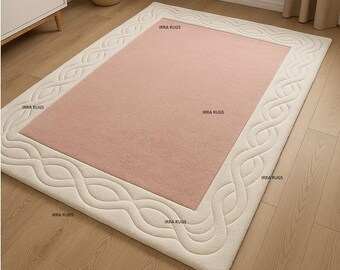 Modern Abstract Rug – Hand-Tufted Wool Carpet for Living Room & Bedroom | Custom Size Available