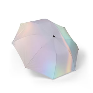 Schillernder halbautomatischer faltbarer Regenschirm, stilvolle Regenkleidung, Geschenke für sie, Sommerschatten, modisches Outdoor-Accessoire