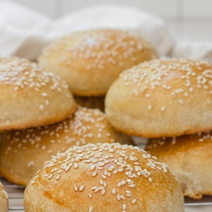 Sourdough Hamburger Buns.