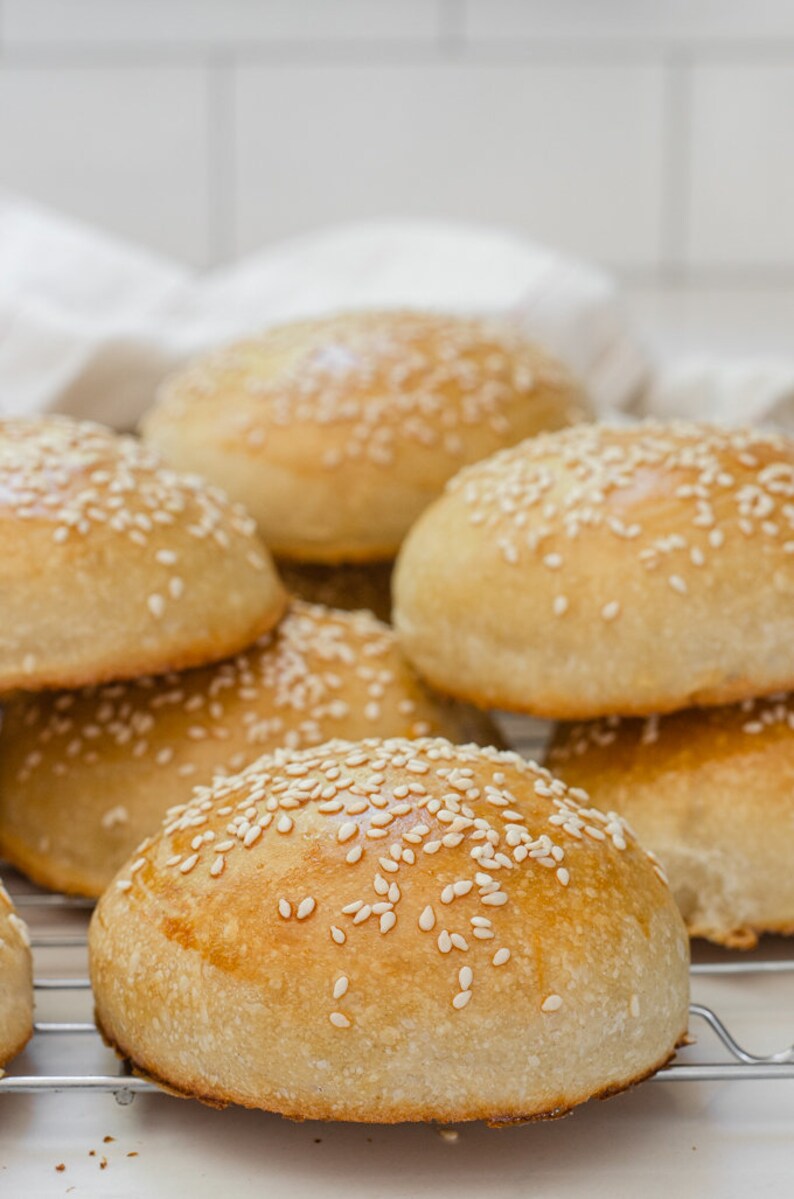 Sourdough Hamburger Buns.