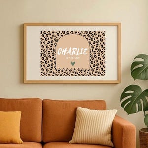 Poster personalizzato - Nome e data - Modello Charlie - annuncio