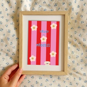 Poster "Trust the process" - illustrazione retrò - dolce e originale