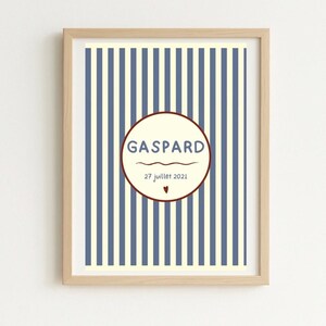 Poster personalizzato - Nome e data - Modello Gaspard - Formato A4