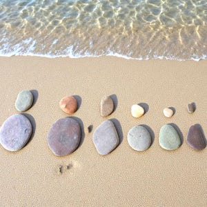 Pedras de praia irlandesas planas, 6 pessoas de seixos peculiares e exclusivas, materiais de arte para artesanato faça você mesmo, decoração para casa, compras em grandes quantidades, decoração com tema costeiro.