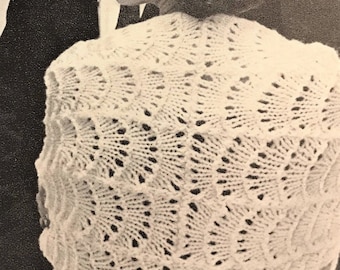 modèle d'étole en tricot dentelle vintage, 1950