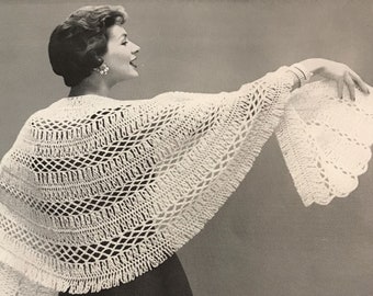 Hairpin Lace Stole Pattern, 1950's, Crochet