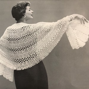 Hairpin Lace Stole Pattern, 1950's, Crochet