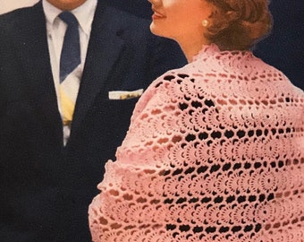 Crocheted Vintage Shawl Pattern from 1950's
