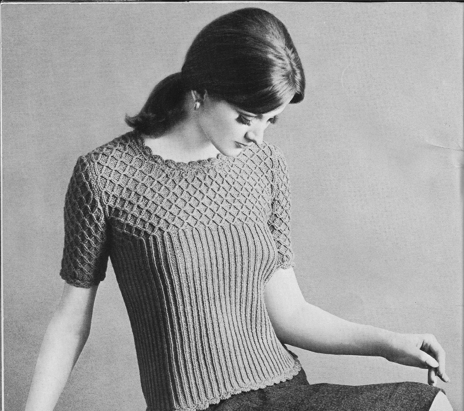 Vintage Knit Sweater Pattern Etsy