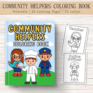 Community Helpers Coloring Book – Kids Professions & Jobs Coloring Pages, Occupations Printable for Learning Fun (Digital Download)