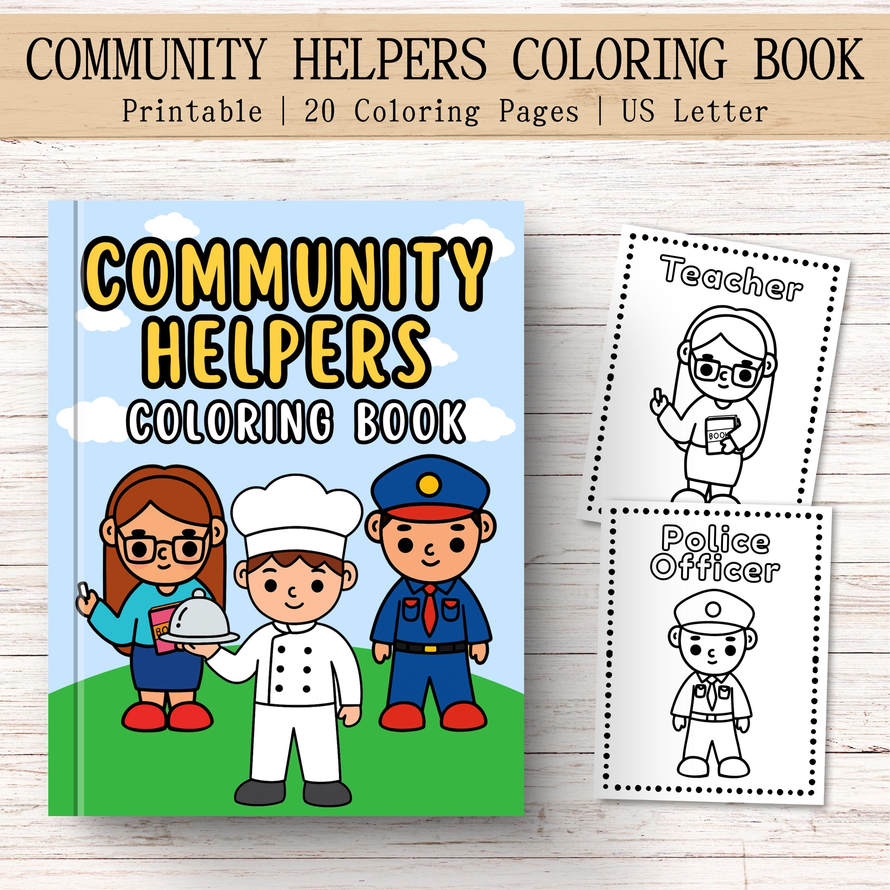 Community Helpers Coloring Book – Kids Professions & Jobs Coloring ...