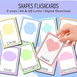Shapes Flashcards for Kids – Printable Learning Cards, Digital Download, Preschool & Toddler Activity (A4/US Letter)