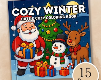 Cozy Winter Coloring Book – Relaxing Winter Illustrations, Relaxing Printable Coloring Pages for All, Cozy Coloring Pages (Digital Download)