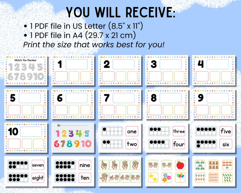 Number Matching Busy Book, Printable Matching Activity Preschool ...