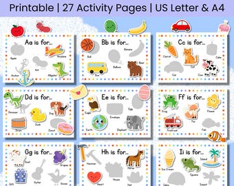 Alphabet Matching Busy Book, Quiet Book for Kids, Preschool Learning Binder, Homeschool Digital Resource, Preschool & Kindergarten Printable
