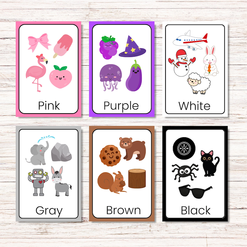 Colors Flashcards for Kids – Printable Learning Cards, Preschool ...