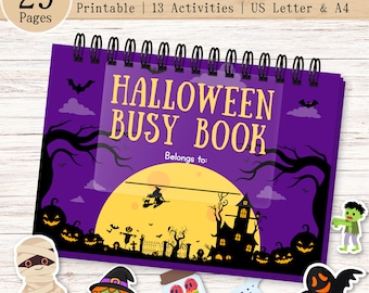 Halloween Busy Book for Toddlers & Preschoolers, Learning Binder Printable Halloween Activities, Homeschool Resources, Educational Materials