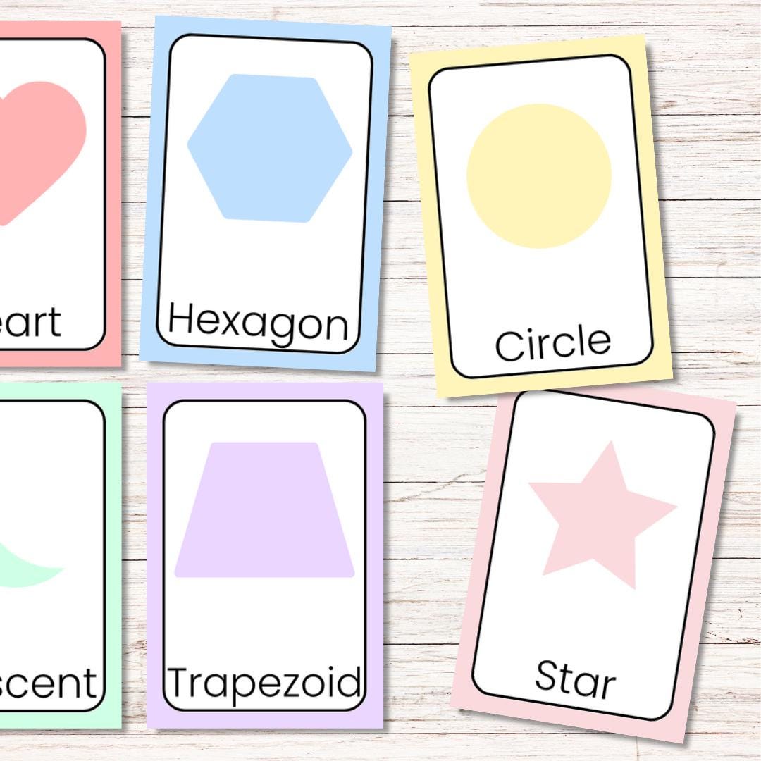 Shapes Flashcards for Kids, Printable Learning Cards, Montessori ...