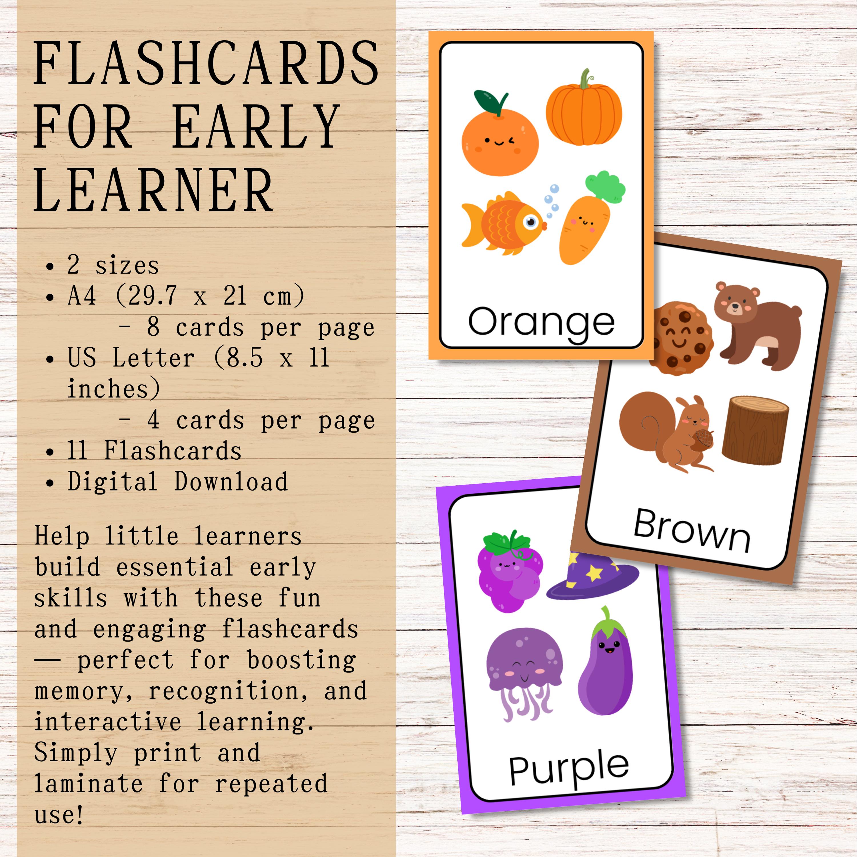 Colors Flashcards for Kids – Printable Learning Cards, Preschool ...