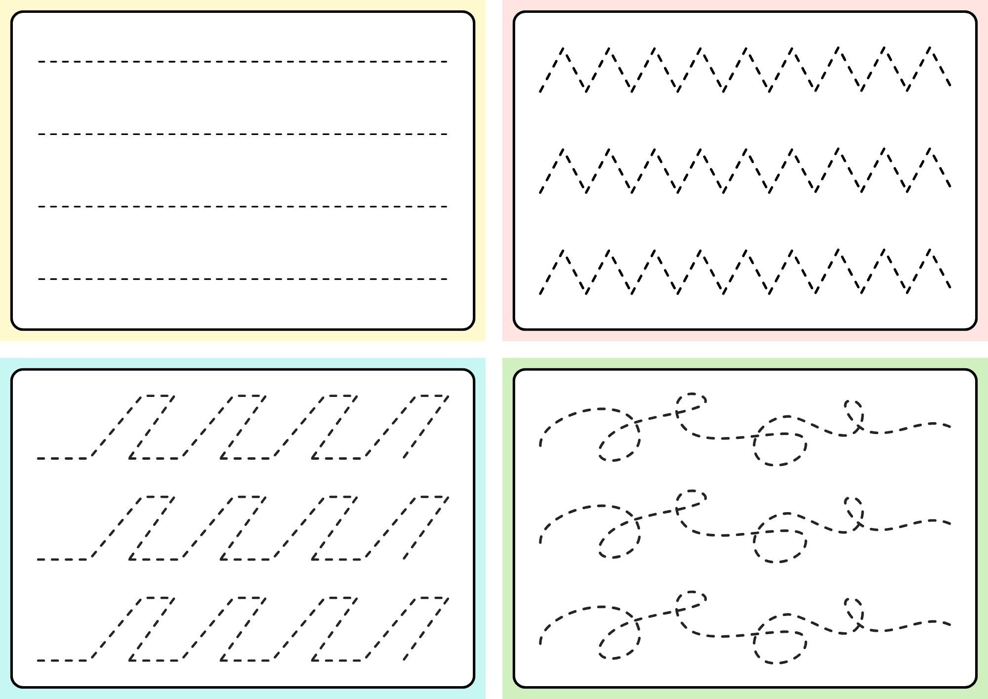 Preschool Line Tracing Cards, Kindergarten Tracing Practice, 30 ...