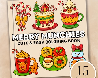 Livre de coloriage de Noël douillet, pages à colorier de nourriture de Noël, gâteries des Fêtes, relaxantes pages à colorier pour enfants et adultes PDF