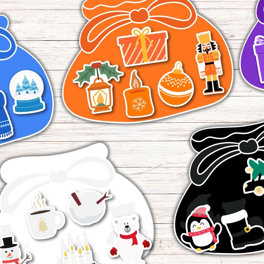 Christmas Color Matching Activity for Kids, Montessori Materials ...