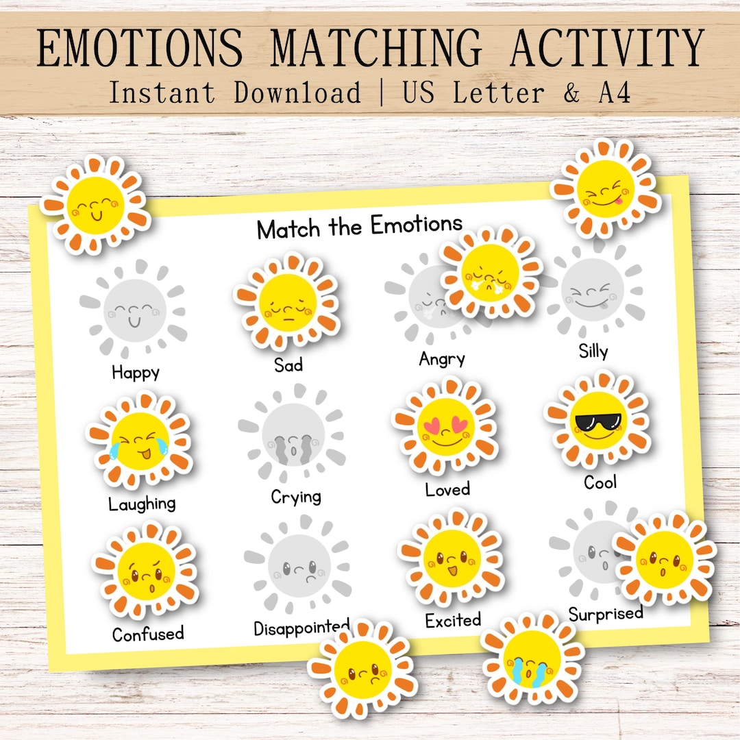 Emotion Matching Game, Emotion Activity for Kids, Feelings Activity ...