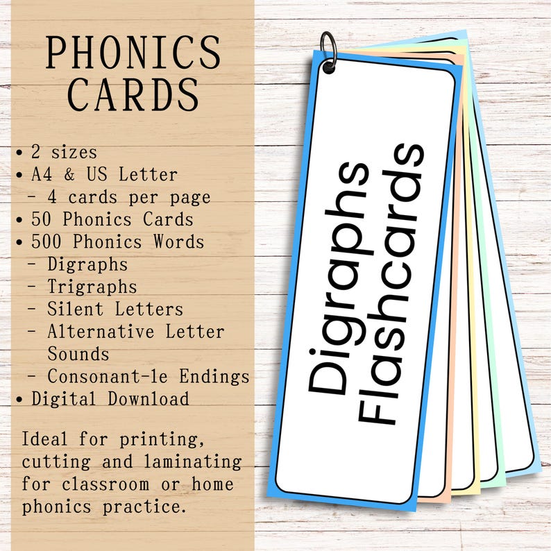 Alternative Digraphs Rwi Printable Phonics Flashcards for Kids – Digraphs, Trigraphs, Silent ...