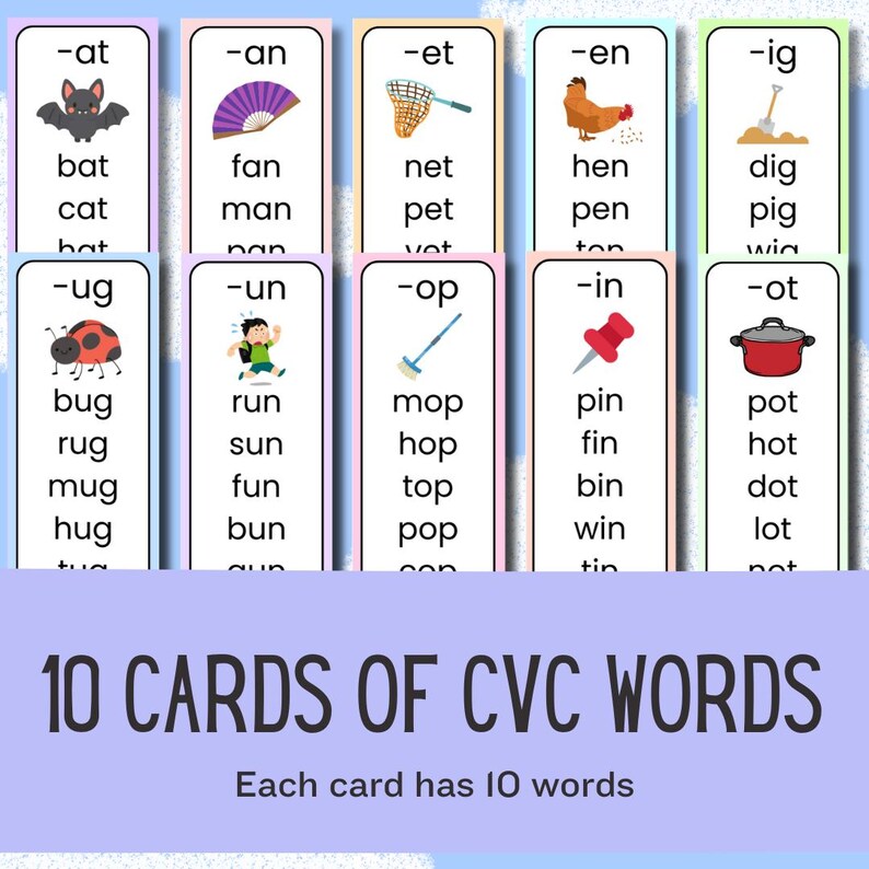 Printable Phonics Flashcards for Kids – Cvc, Ccvc and Cvcc Words ...