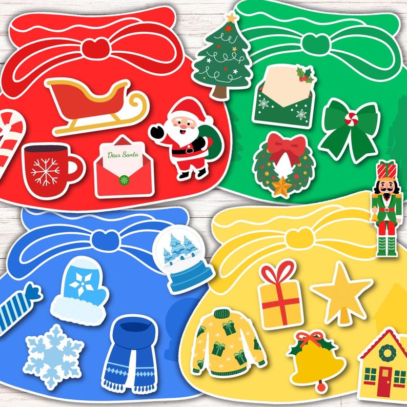Christmas Color Matching Activity for Kids, Montessori Materials ...