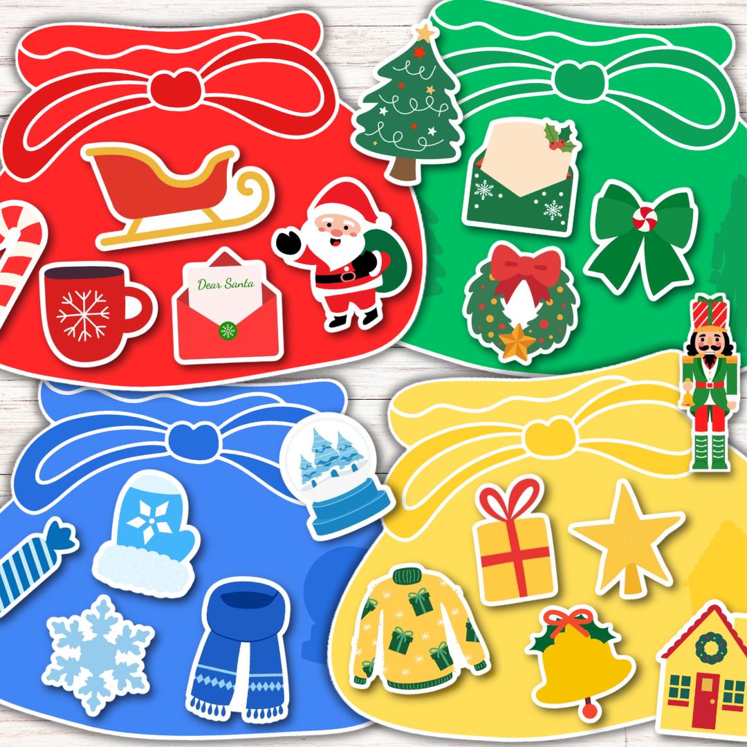 Christmas Color Matching Activity for Kids, Montessori Materials ...
