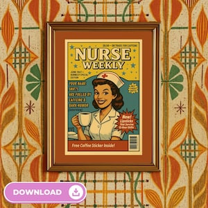 Personalized Nurse Poster – Funny Retro Wall Art with Sarcastic Quotes – Gift for Nurses, Custom Office Decor, Pop Art Print