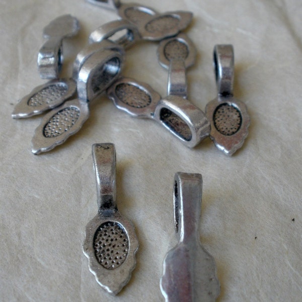 Tibetan silver large glue-on bails- 20 pc.