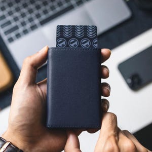 Minimalistic Leather Slim Smart Wallet with Magnetic Closure